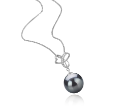 Colgante de perlas Perla Tahití de calidad AAA de 10 a 11mm en color Negro