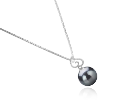 Colgante de perlas Perla Tahití de calidad AAA de 10 a 11mm en color Negro