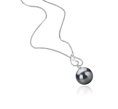 Colgante de perlas Perla Tahití de calidad AAA de 10 a 11mm en color Negro