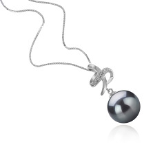 Colgante de perlas Perla Tahití de calidad AAA de 10 a 11mm en color Negro