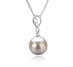 Colgante de perlas Perla de Agua Dulce de calidad AAAA de 10 a 11mm en color Blanco