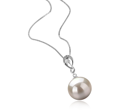 Colgante de perlas Perla de Agua Dulce de calidad AAAA de 10 a 11mm en color Blanco