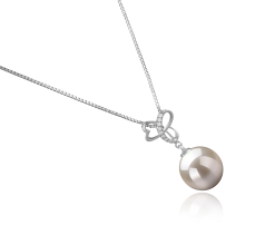 Colgante de perlas Perla de Agua Dulce de calidad AAAA de 10 a 11mm en color Blanco