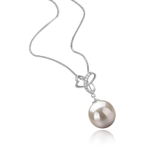 Colgante de perlas Perla de Agua Dulce de calidad AAAA de 10 a 11mm en color Blanco