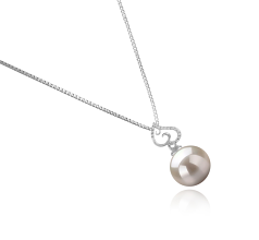 Colgante de perlas Perla de Agua Dulce de calidad AAAA de 10 a 11mm en color Blanco
