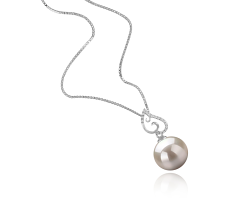 Colgante de perlas Perla de Agua Dulce de calidad AAAA de 10 a 11mm en color Blanco