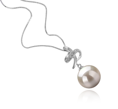 Colgante de perlas Perla de Agua Dulce de calidad AAAA de 10 a 11mm en color Blanco