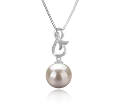 Colgante de perlas Perla de Agua Dulce de calidad AAAA de 9 a 10mm en color Blanco