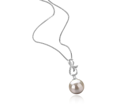 Colgante de perlas Perla de Agua Dulce de calidad AAAA de 9 a 10mm en color Blanco