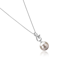 Colgante de perlas Perla de Agua Dulce de calidad AAAA de 9 a 10mm en color Blanco
