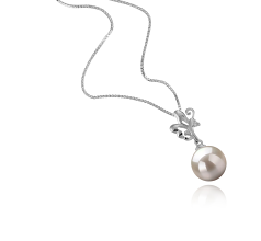 Colgante de perlas Perla de Agua Dulce de calidad AAAA de 9 a 10mm en color Blanco