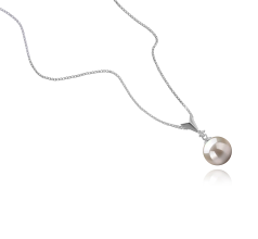 Colgante de perlas Perla de Agua Dulce de calidad AAAA de 9 a 10mm en color Blanco