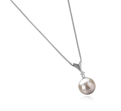 Colgante de perlas Perla de Agua Dulce de calidad AAAA de 9 a 10mm en color Blanco
