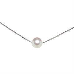 Colgante de perlas Perla de Agua Dulce de calidad AAAA de 10.5 a 11mm en color Blanco