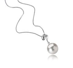 Colgante de perlas Perla Agua Dulce - Edison de calidad AAAA de 11 a 12mm en color Blanco