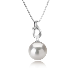 Colgante de perlas Perla Agua Dulce - Edison de calidad AAAA de 11 a 12mm en color Blanco