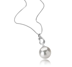 Colgante de perlas Perla Agua Dulce - Edison de calidad AAAA de 11 a 12mm en color Blanco