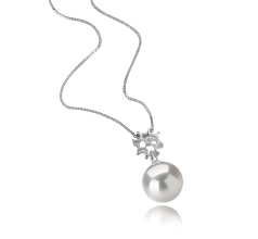 Colgante de perlas Perla Agua Dulce - Edison de calidad AAAA de 11 a 12mm en color Blanco