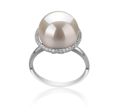 Anillo de perlas Perla Agua Dulce - Edison de calidad AA+ de 12 a 13mm en color Blanco