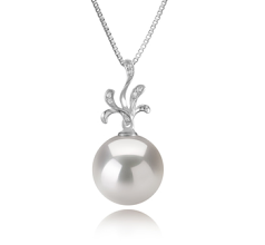 Colgante de perlas Perla Agua Dulce - Edison de calidad AA+ de 12 a 13mm en color Blanco