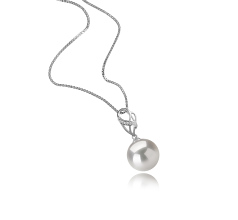Colgante de perlas Perla Agua Dulce - Edison de calidad AAAA de 11 a 12mm en color Blanco