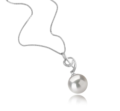 Colgante de perlas Perla Agua Dulce - Edison de calidad AAAA de 11 a 12mm en color Blanco