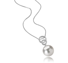 Colgante de perlas Perla Agua Dulce - Edison de calidad AA+ de 12 a 13mm en color Blanco