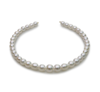 Collar de perlas Mar del Sur de calidad Barroco de 8.3 a 14mm en color Blanco