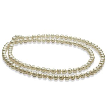 Collar de perlas Perla de Agua Dulce de calidad AA de 6 a 7mm en color Blanco