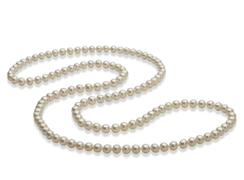 Collar de perlas Perla de Agua Dulce de calidad AAA de 5 a 6mm en color Blanco