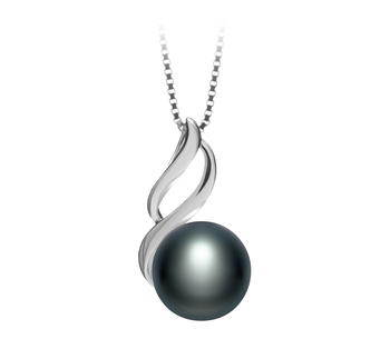 Colgante de perlas Perla de Agua Dulce de calidad AAA de 10 a 11mm en color Negro