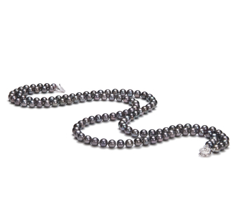 Collar de perlas Perla de Agua Dulce de calidad AA de 6 a 7mm en color Negro
