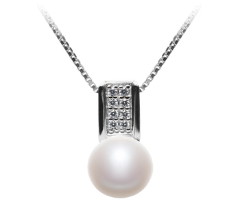 Colgante de perlas Perla de Agua Dulce de calidad AAA de 8 a 9mm en color Blanco