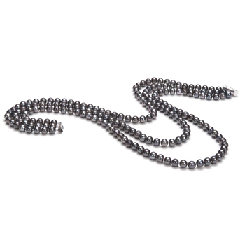 Collar de perlas Perla de Agua Dulce de calidad AA de 6 a 7mm en color Negro