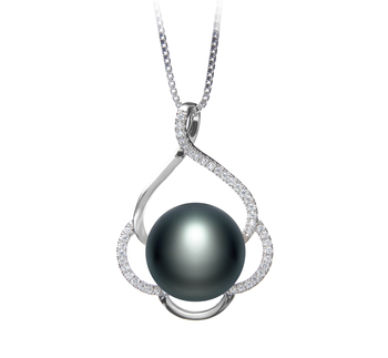 Colgante de perlas Perla de Agua Dulce de calidad AA de 12 a 13mm en color Negro