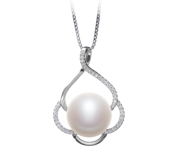 Colgante de perlas Perla de Agua Dulce de calidad AA de 12 a 13mm en color Blanco