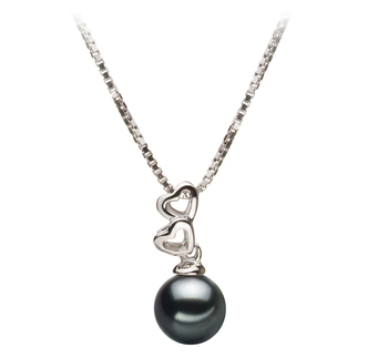 Colgante de perlas Perla Akoya Japonesa de calidad AA de 6 a 7mm en color Negro