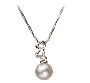 Colgante de perlas Perla Akoya Japonesa de calidad AA de 6 a 7mm en color Blanco