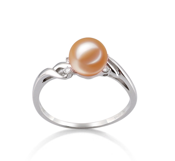 Anillo de perlas Perla de Agua Dulce de calidad AAAA de 6 a 7mm en color Rosa