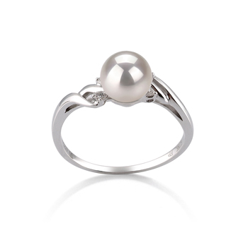 Anillo de perlas Perla Akoya Japonesa de calidad AAA de 6 a 7mm en color Blanco