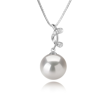 Colgante de perlas Perla Agua Dulce - Edison de calidad AAAA de 11 a 12mm en color Blanco