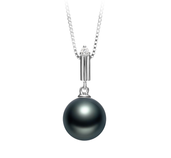 Colgante de perlas Perla Tahití de calidad AAA de 10 a 11mm en color Negro