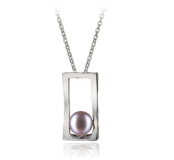 Colgante de perlas Perla de Agua Dulce de calidad AA de 7 a 8mm en color Lavanda