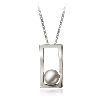 Colgante de perlas Perla de Agua Dulce de calidad AA de 7 a 8mm en color Blanco