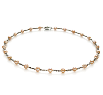 Collar de perlas Perla de Agua Dulce de calidad A de 6 a 7mm en color Rosa