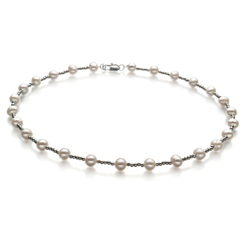 Collar de perlas Perla de Agua Dulce de calidad A de 6 a 7mm en color Blanco