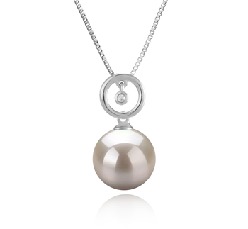 Colgante de perlas Perla de Agua Dulce de calidad AAAA de 10 a 11mm en color Blanco