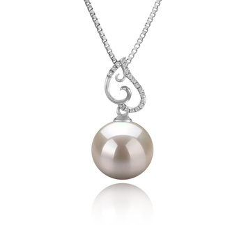 Colgante de perlas Perla de Agua Dulce de calidad AAAA de 10 a 11mm en color Blanco
