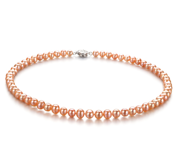 Collar de perlas Perla de Agua Dulce de calidad A de 6 a 7mm en color Rosa