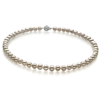 Collar de perlas Perla de Agua Dulce de calidad A de 6 a 7mm en color Blanco